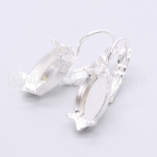 Earring setting for Swarovski 4228 navette 15x7mm silver plated (2)