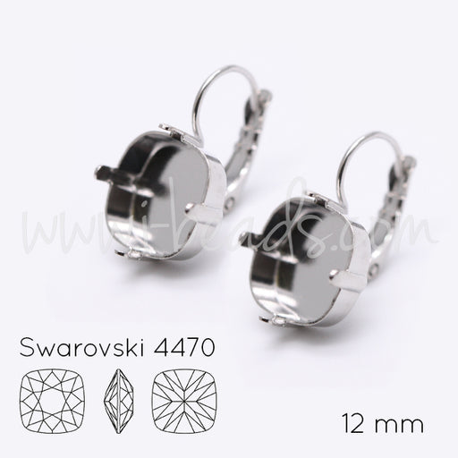 Buy Earring setting for Swarovski 4470 12mm rhodium (2)