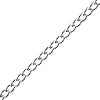 Curb chain with 2.4mm rings metal silver plated (1m)