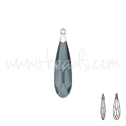Buy Swarovski 6533 raindrop pendant crystal silver night rhodium 17.5mm (1)