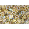 cc262 - Toho cube beads 3mm inside colour crystal gold lined (10g)