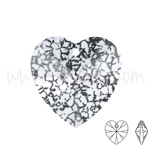 Buy Swarovski 6228 heart pendant crystal black patina effect 10mm (1)