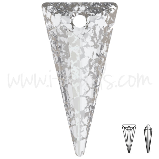 Buy Swarovski 6480 spike pendant Crystal silver Patina 28mm (1)