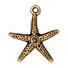 Starfish charm metal antique gold plated 20mm (1)
