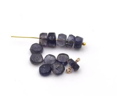 Heishi rondelle facetted beads IOLITE around 4x3mm Hole:0.5mm (20)