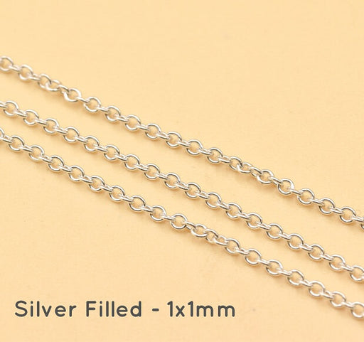 Buy Silver Filled Round Cable very thin Chain 1mm (30cm)