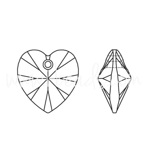 Buy Swarovski 6228 heart pendant crystal rose patina effect 10mm (1)