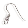 Buy Fish hook earring finding with ball and coil metal silver finish 18mm (10)