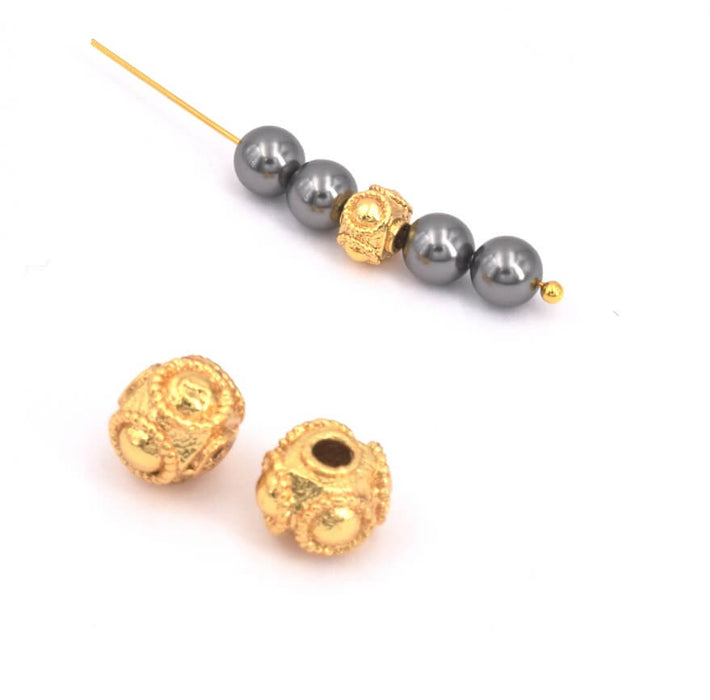 Heishi bead Ethnic brass gold plated quality 7mm (2)