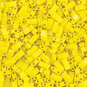 ccTLH404 -Miyuki HALF tila beads Opaque Yellow 5x2.5mm (35 beads)
