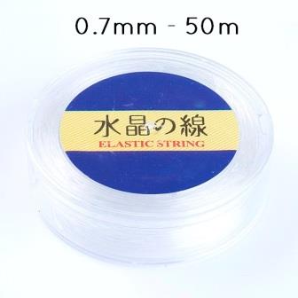 Buy Clear elastic bead cord from Japan 0.7mm, Spool of 50m (50m)