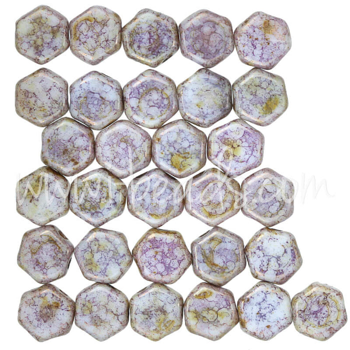 Honeycomb beads 6mm senegal purple (30)