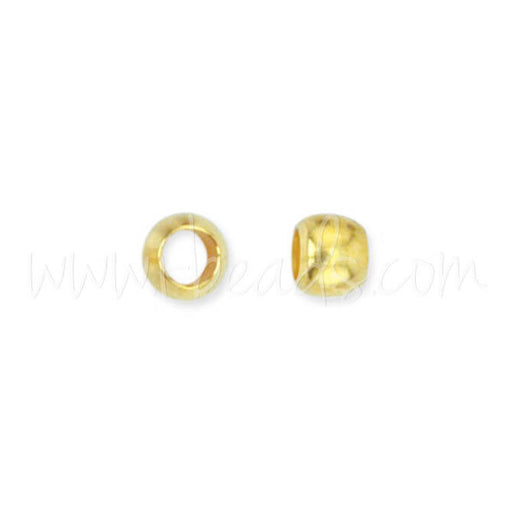 Buy Crimp beads metal gold plated 2mm,1.5g (1)