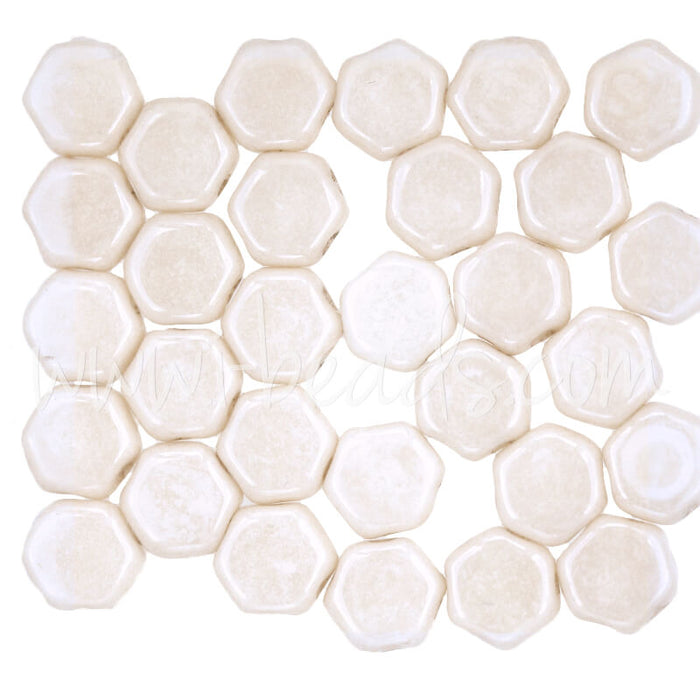 Honeycomb beads 6mm chalk beige (30)