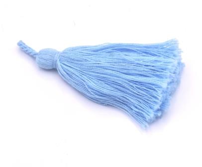 Cotton tassel Light blue 8cm (1)