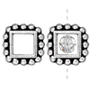 Buy Square bead frame metal antique silver plated for 6mm beads 11mm (1)