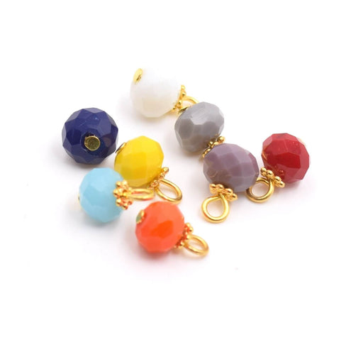 Buy Charms mixed colour beads 8mm +ring (sold per 5 beads)