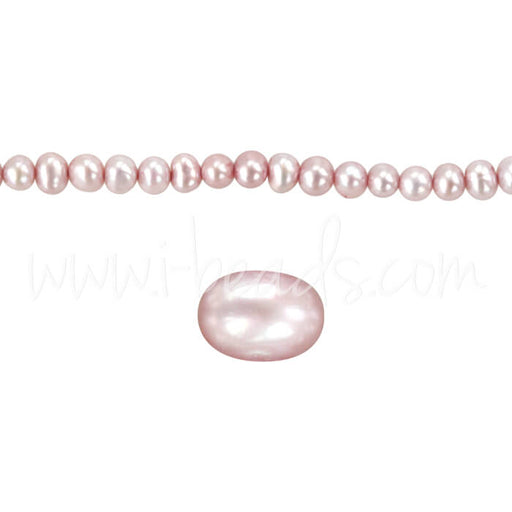 Buy Freshwater pearls potato round shape powder rose 3.5mm (1)