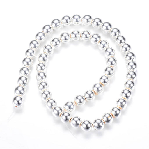Buy Hematite (Reconstituted) beads Silver plated 3.5mm - 1 strand - 150 beads (Sold per strand)