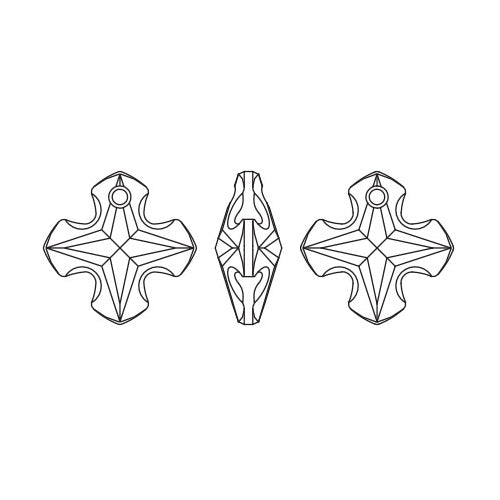 Swarovski 6867 Greek cross pendant crystal metallic sunshine 14mm (1)
