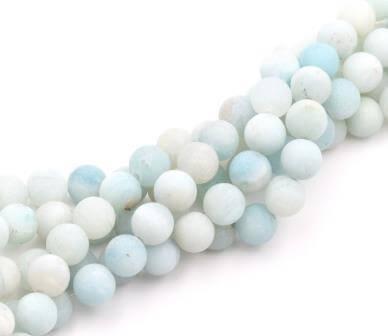 Buy Natural frosted Amazonite Bead Strand round beads 8mm -38 cm - appx 45 beads (1 strand)