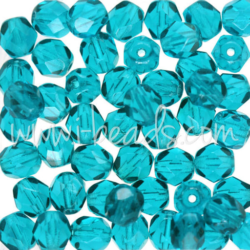 Buy Czech fire-polished beads teal 6mm (50)