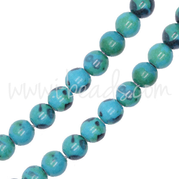 Azurite Chrysocolla round beads 6mm strand (1)