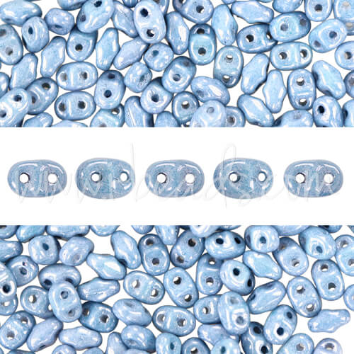 MiniDuo beads 2.5x4mm luster metallic blue (10g)