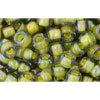 cc246 - toho beads 6/0 luster black diamond/opaque yellow lined (10g)