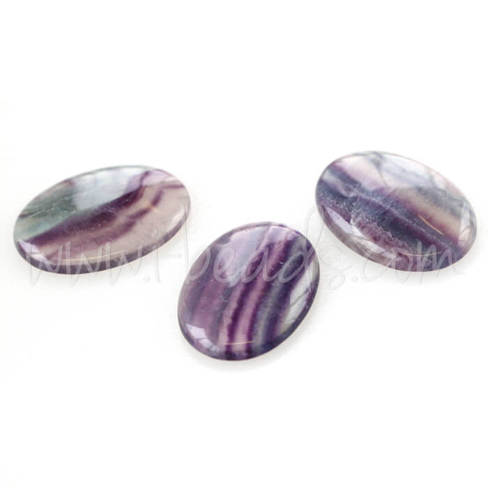 Oval cabochon rainbow fluorite 25x35mm (1)