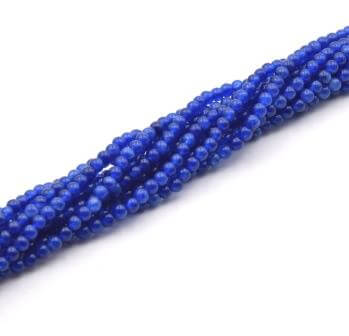Buy Natural jade Round Beads Dyed BLUE LAPIS 3mm appx 140 beads hole:0.5mm (1 strand)