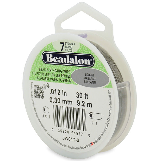 Beadalon bead stringing wire 7 strands bright 0.30mm, 9.2m (1)