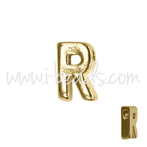 Buy Letter bead R gold plated 7x6mm (1)