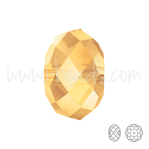 Buy 5040 Swarovski briolette beads crystal metallic sunshine yellow 6mm (10)