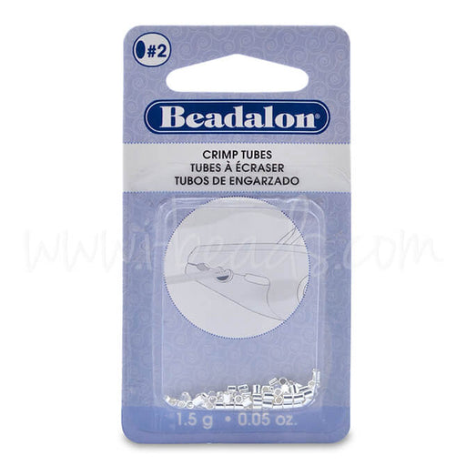 Buy Crimp tubes metal silver plated 1.8mm, 1.5g (1)