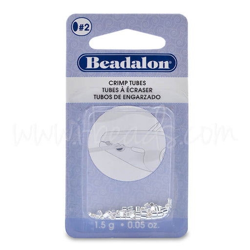 Crimp tubes metal silver plated 1.8mm, 1.5g (1)