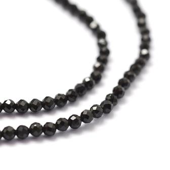 Buy Natural Black Spinel Faceted, 2.5mm, 0.5mm Hole approx 175 pcs (1 strand)