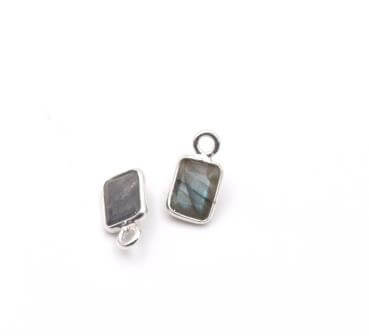 Labradorite Small Rectangle Pendant Set with Sterling silver 8x4mm (1)