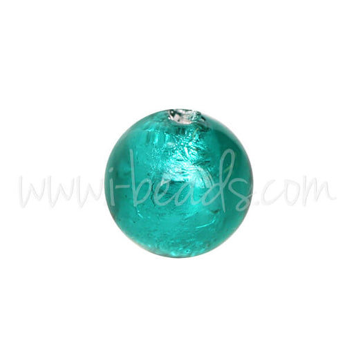 Buy Murano bead round emerald and silver 6mm (1)