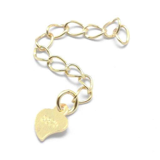 Buy Extender chain Silver 925 gold plated with Heart 42mm (Sold per 1 unit)