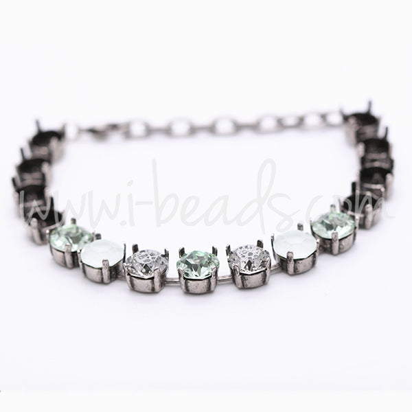 Bracelet setting for 15 Swarovski 1088 SS39 antique silver plated (1)