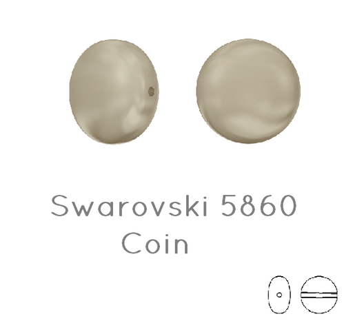 Buy 5860 Swarovski coin Platinum pearl 10mm 0.7mm (5)