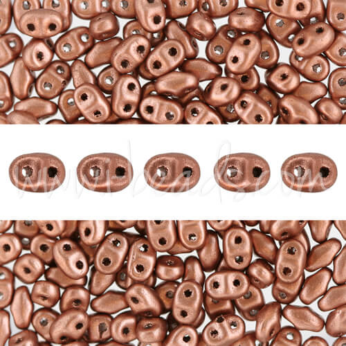 MiniDuo beads 2.5x4mm matte metallic copper (10g)