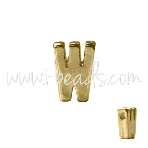 Buy Letter bead W gold plated 7x6mm (1)