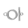 Toggle clasp medium metal silver plated 10mm (1)