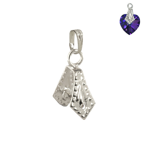 Pendant pinch bails metal silver plated 10mm (2)
