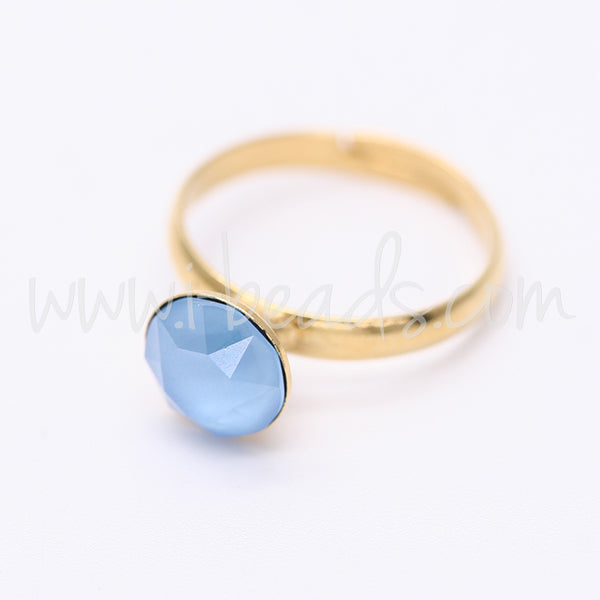 Adjustable ring cupped setting for Swarovski 1088 SS39 gold plated (1)