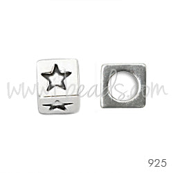 sterling silver 3mm hole cube star bead 4.5mm (1)