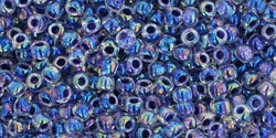 cc774 - Toho beads 11/0 inside colour rainbow crystal/grape lined (10g)