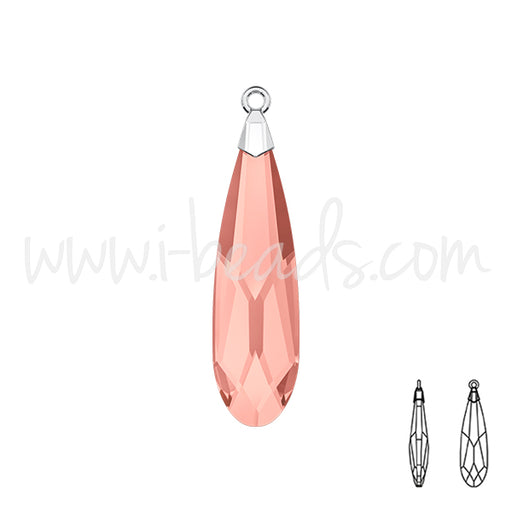 Buy Swarovski 6533 raindrop pendant blush rose rhodium 23mm (1)